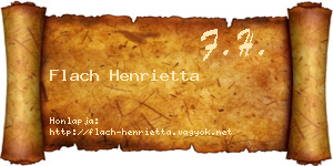 Flach Henrietta névjegykártya